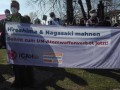 Transparent von Teilnehmern zur Abschaffung von Atomwaffen.