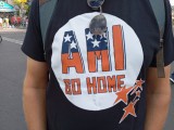 Demonstrant mit T-Shirt, Berlin, 03.08.2024