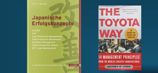 Buchcover: Japanische Erfolgskonzepte v. Brunner u. The Toyota Way v. Liker