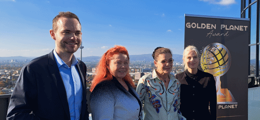 Ein beliebter Ort bei Radio Frankfurt, v.l.n.r. Tim Lauth, Astrid Arens, Julia Neigel, u. Ina Knobloch