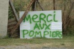La population remercie les Conbattants des incendies Gironde et Landes juillet 2022